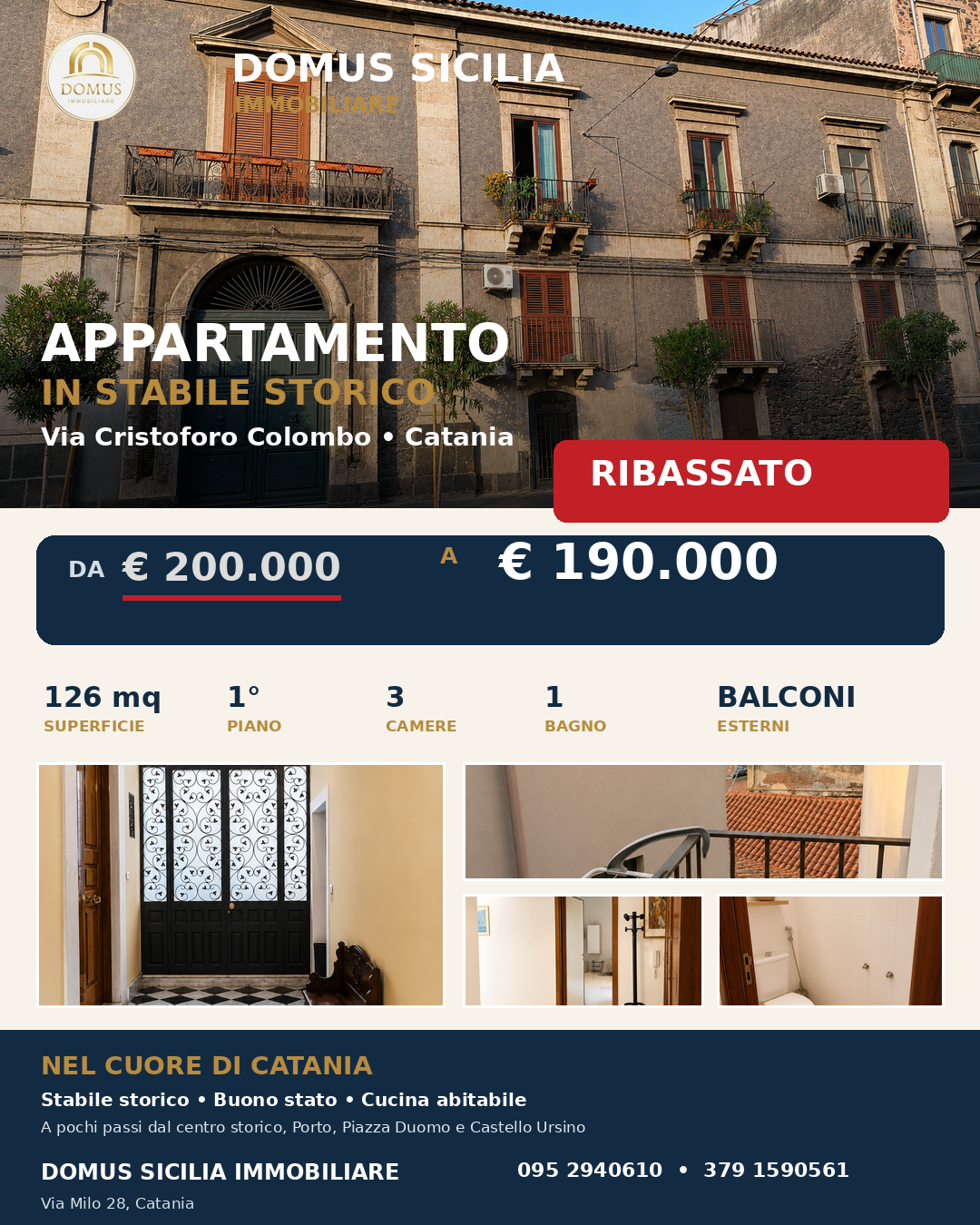Appartamento in Palazzo Storico d'Epoca – Via Cristoforo Colombo, Catania