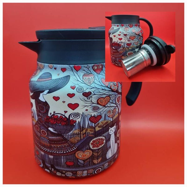 Thermosfles met filter 1000ml