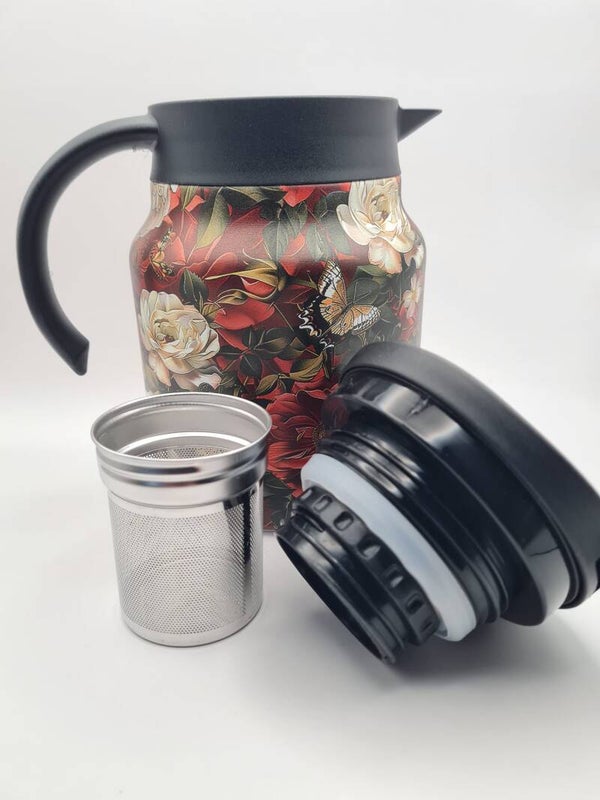 Thermosfles bloemen en vlinders 1 liter