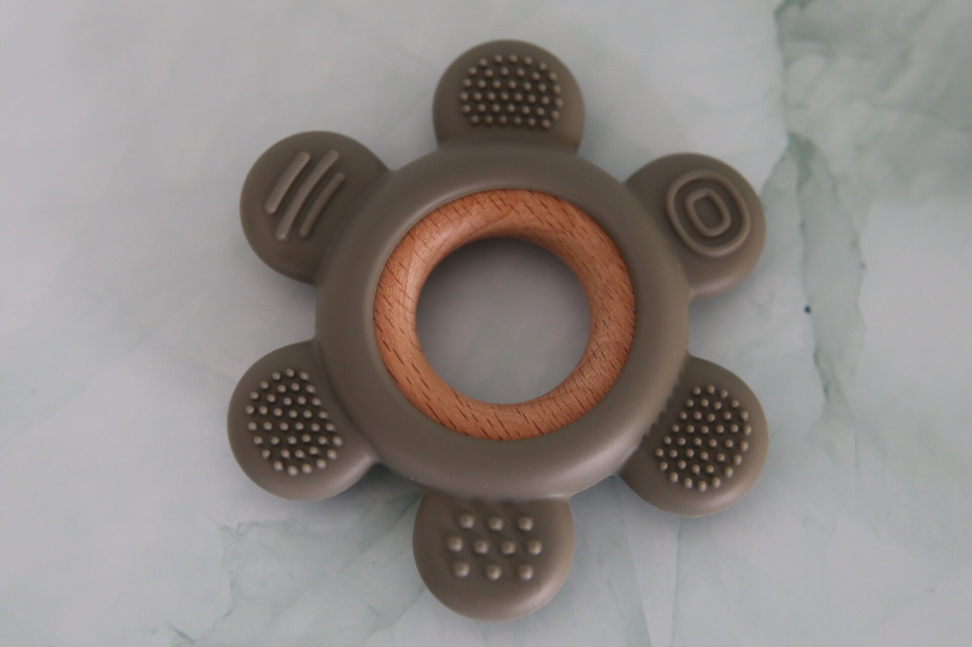 Bijtring Bloem - Khaki