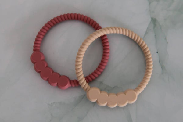 Bijtring set van 2 - Roze & Ercu