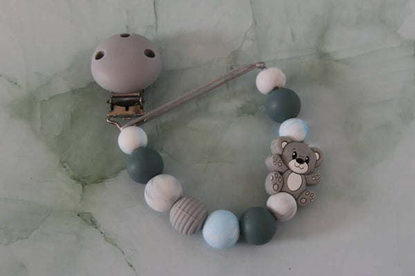 Speenkoord Beer - Grijs/Blauw