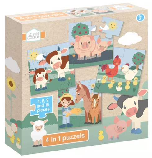 Puzzel 4 in 1 - Boerderij