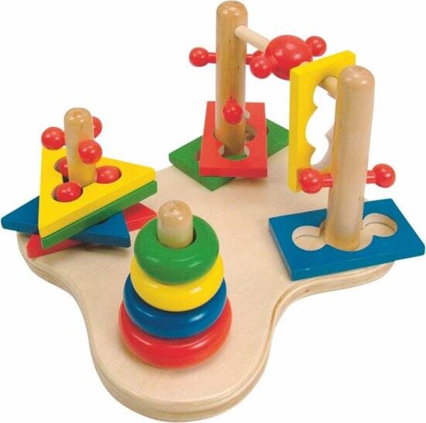 3D houten vorm- en stapelspel