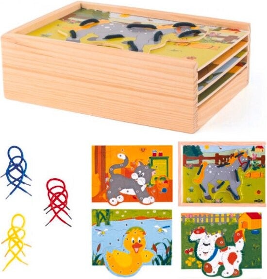 Rijgen met veters - Dieren