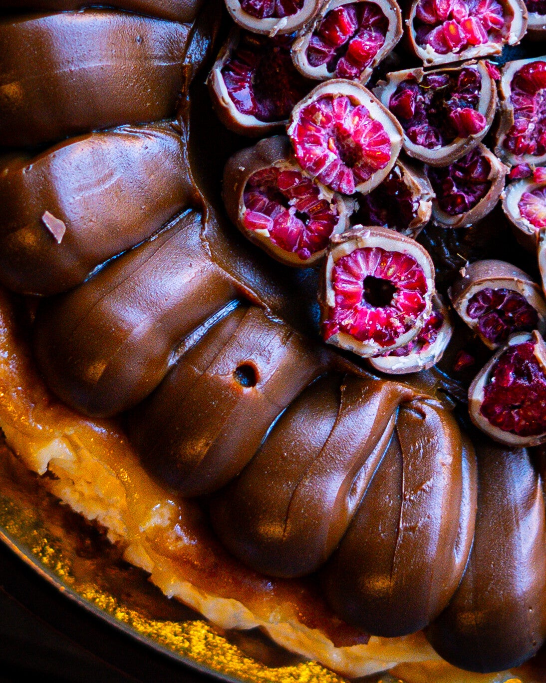 Tarta cheesecake frambuesas y dulce de leche