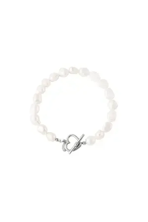 Armband parel hart sluiting