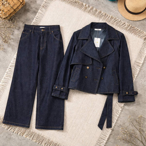 Spijker jas Anne donker blauw