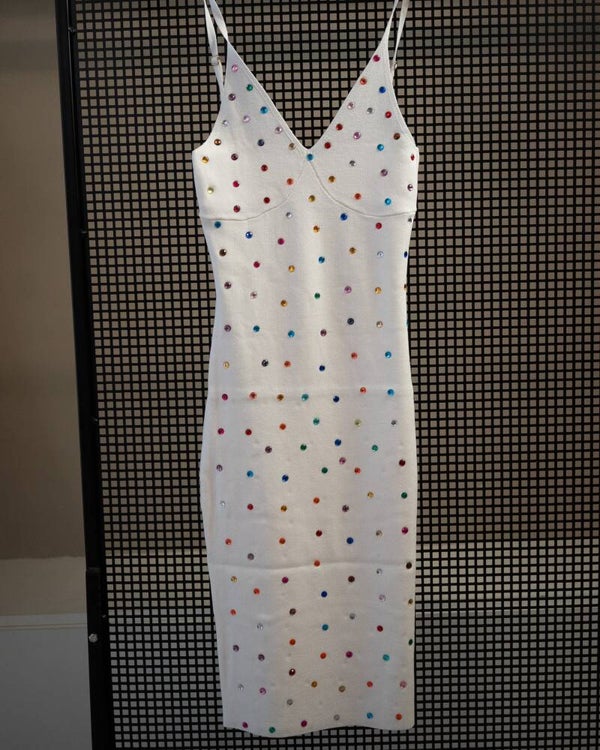 Jurk wit sparkel met diamanten