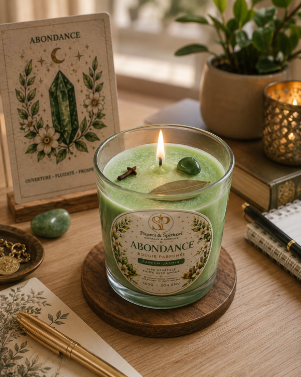 🍀 Bougie Abondance  Prix : 19,90 € au lieu de 24,90 €