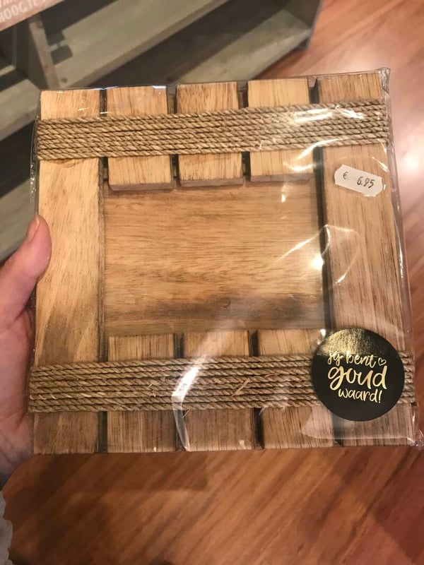 Houten fotolijstje staand