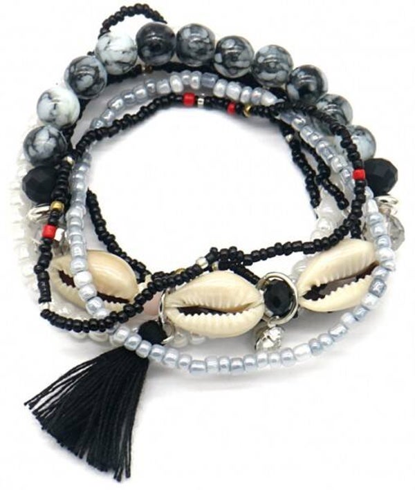 Armbandenset 6pcs zwart