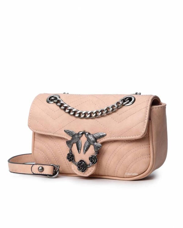 Tas Donna met vogeltjes Roze