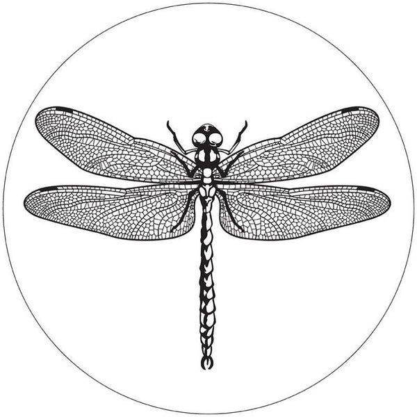 Muurcirkel libelle wit 30 cm