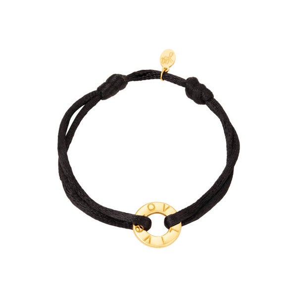 Armband koord zwart/goud