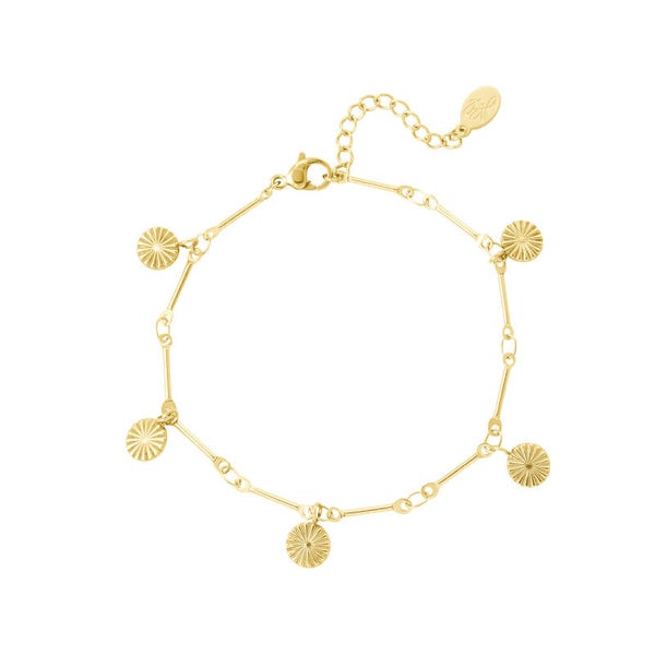 Armband met cirkel bedel goud