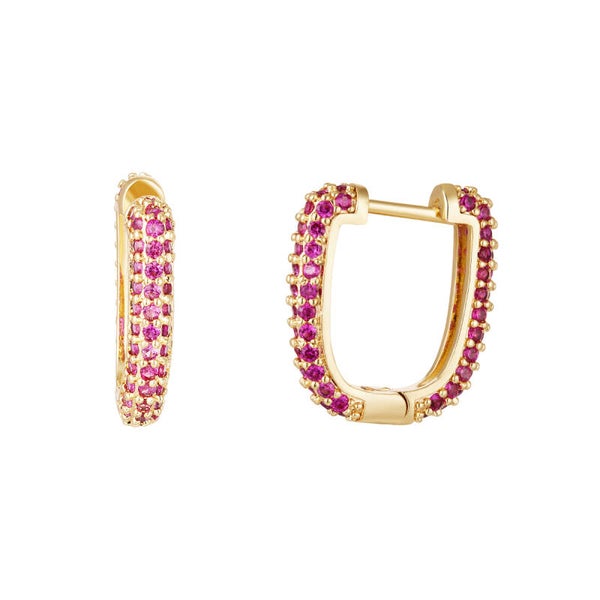 Oorbellen met zirkoon details goud