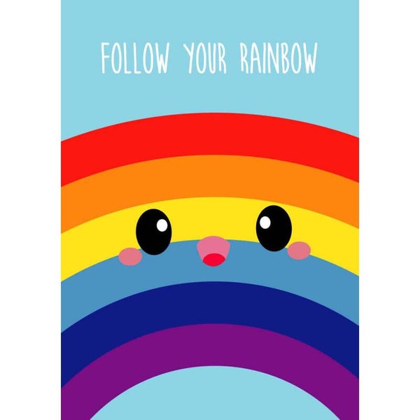 Wenskaart Follow your rainbow