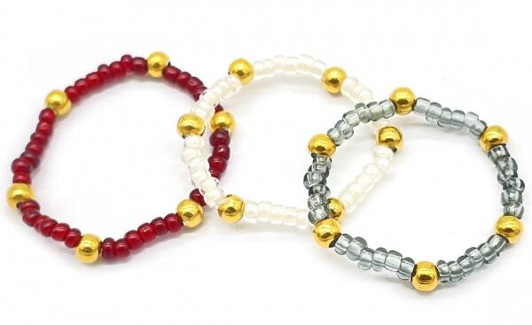 Glass ring set 3 stuks