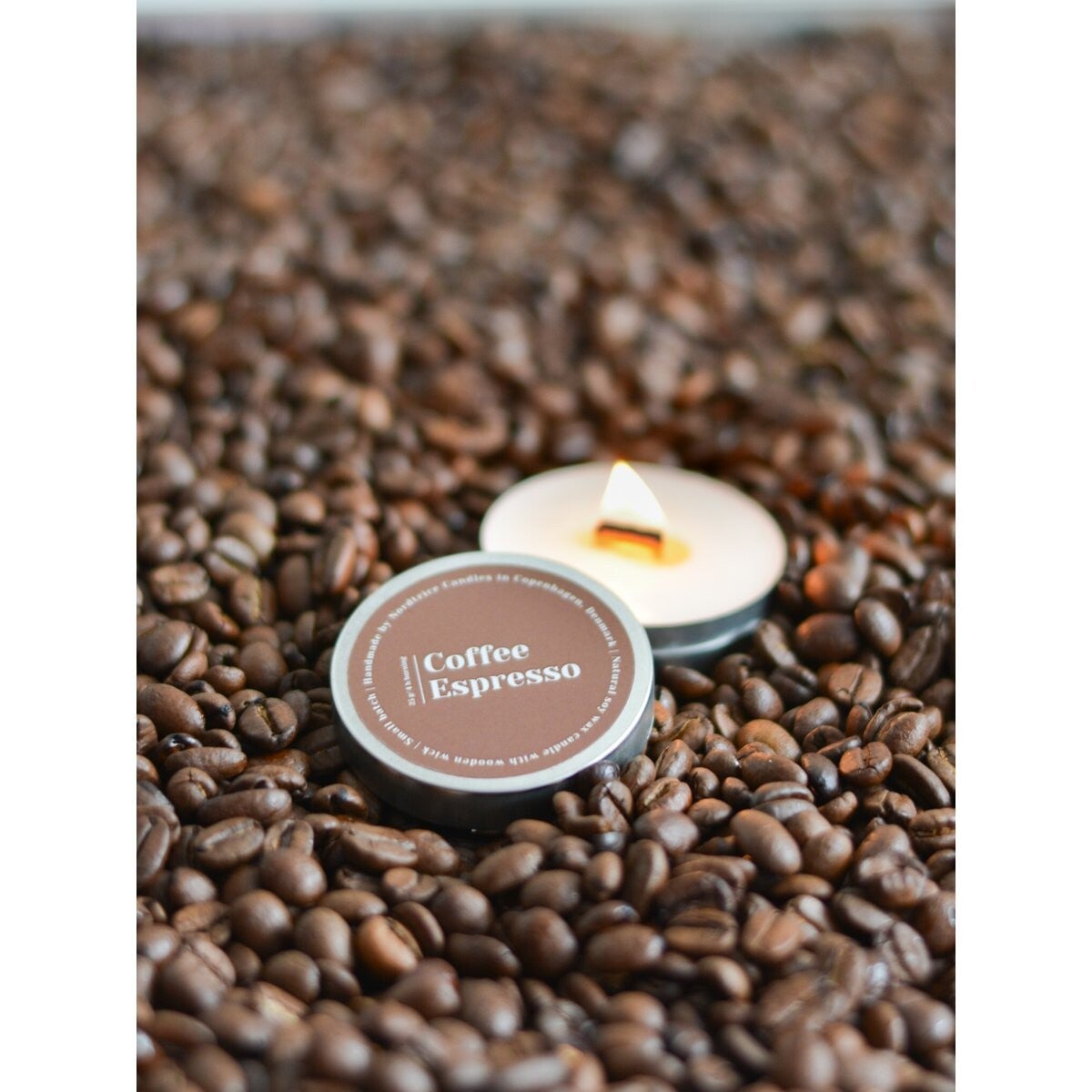 Mini geurkaarsen van soja, espressokoffie