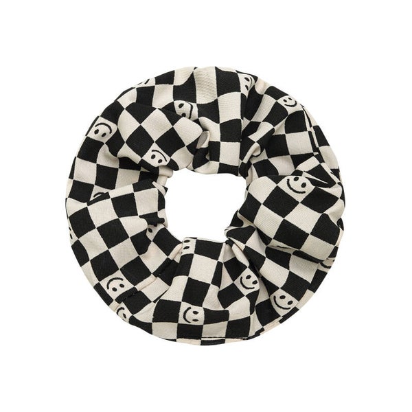 Smiley scrunchie zwart