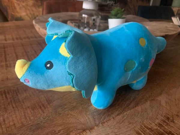 Dino knuffel blauw