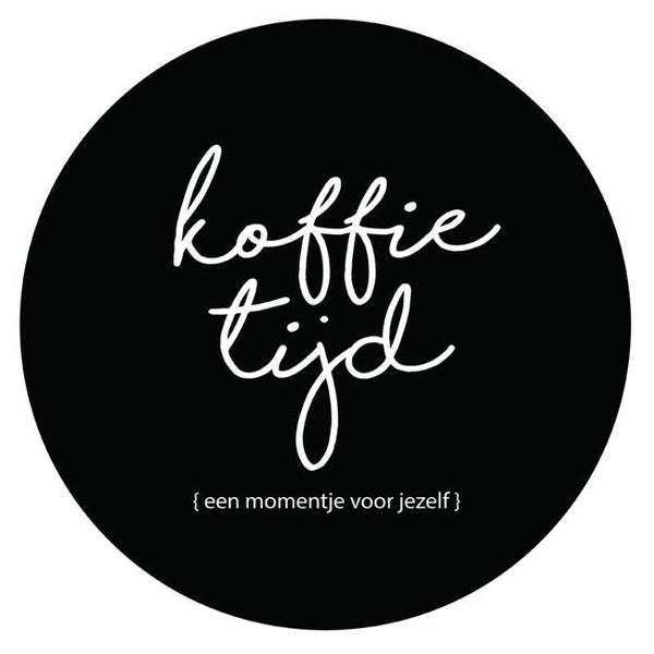 Muurcirkel koffietijd zwart 30 cm