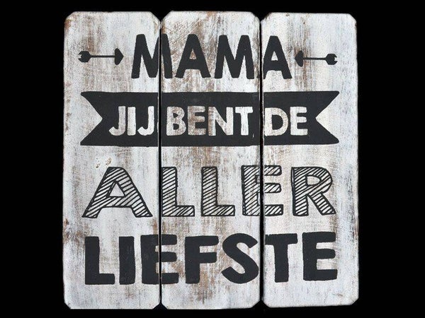 Tekstbord 20x20 cm "mama allerliefste"