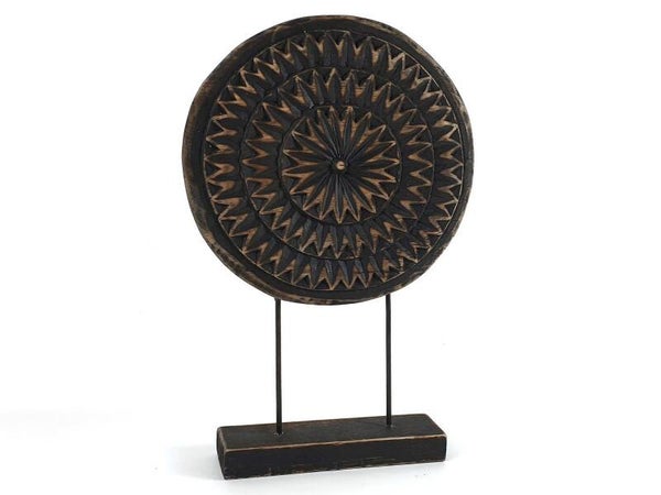 Ornament op voet 38x25cm black wash