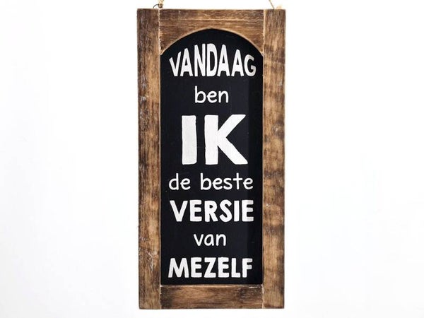 Tekstbord in frame 40x20cm beste versie van mezelf
