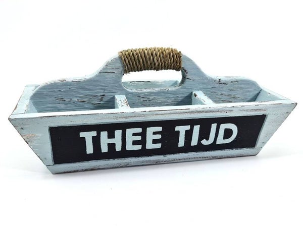 Theebak met handvat 11x28cm zee blauw