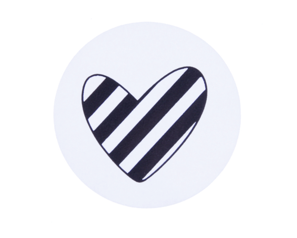 Etiket Gestreept Hart ( per 10 stuks voor € 2,-)