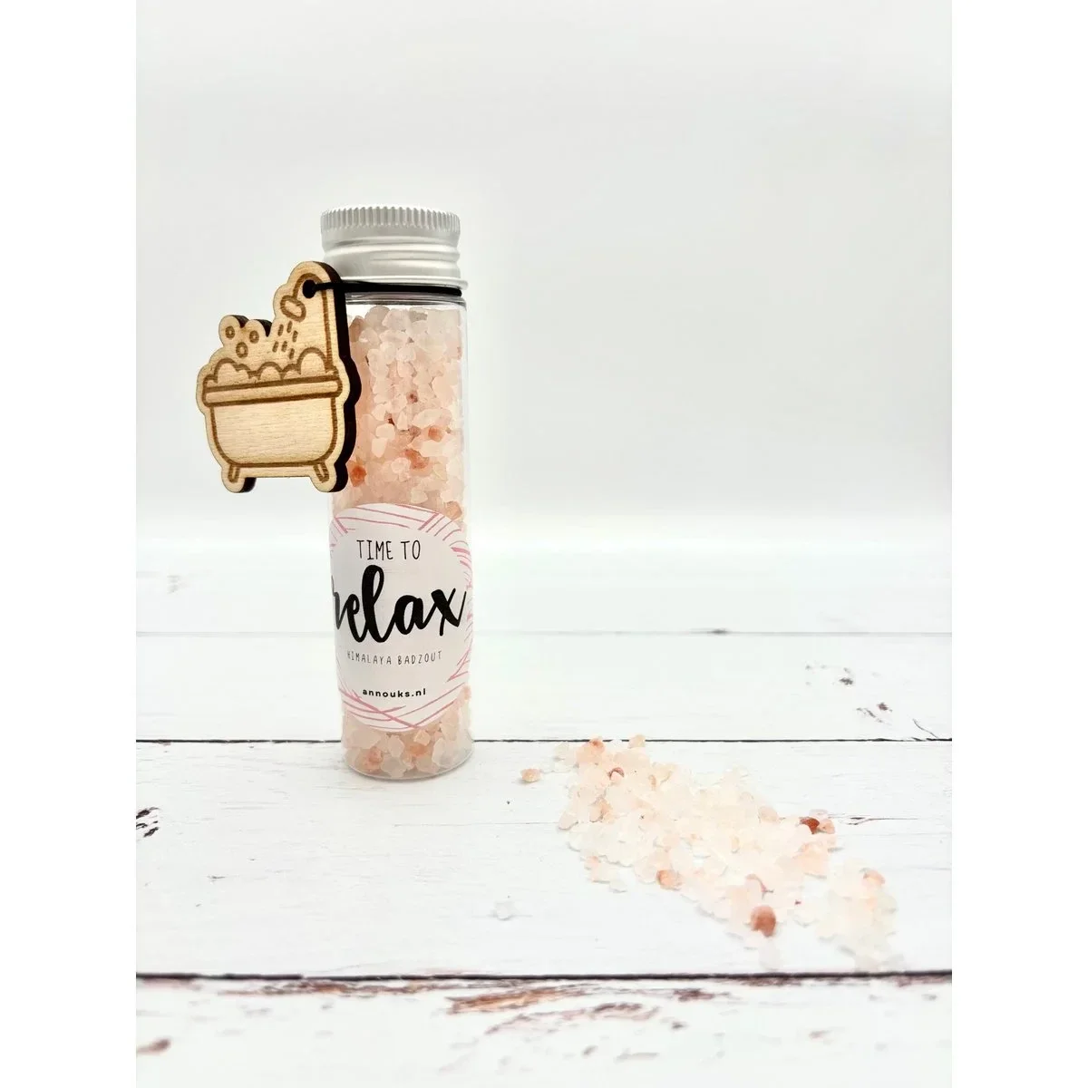 Buisje met Himalayazout "time to relax"