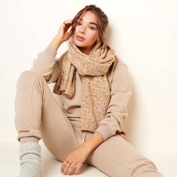 Sjaal met reliëf Beige