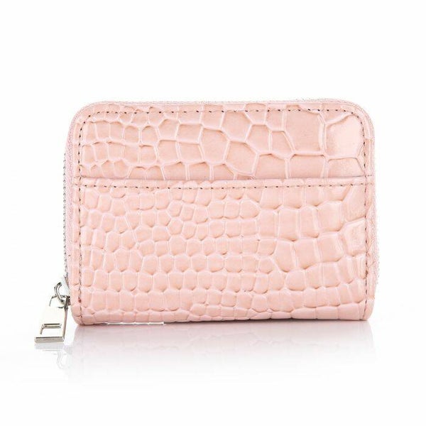 Portemonnee klein roze croco