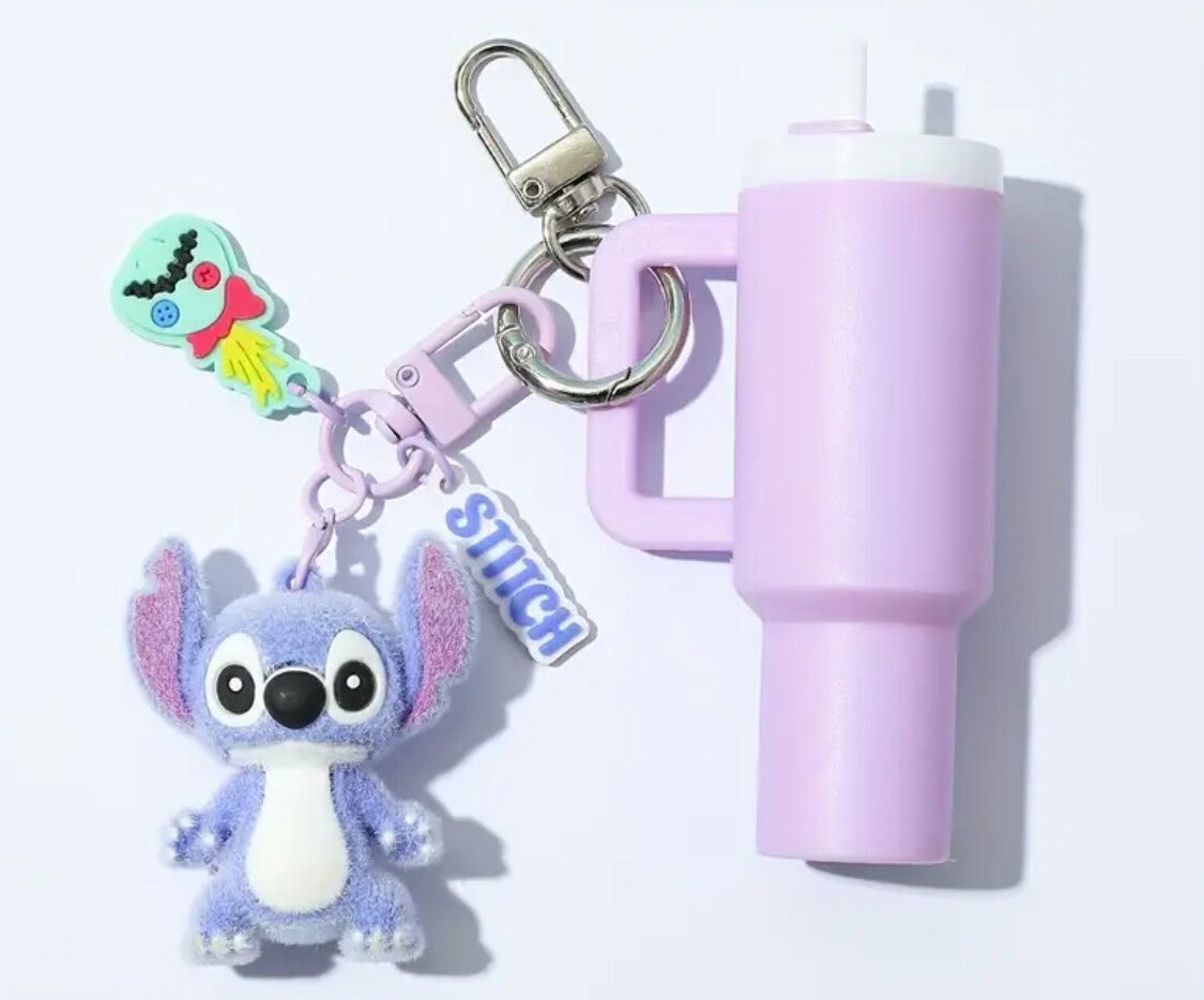Sleutelhanger Stitch Paars met cup