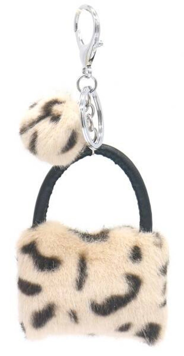Sleutelhanger fluffy beige