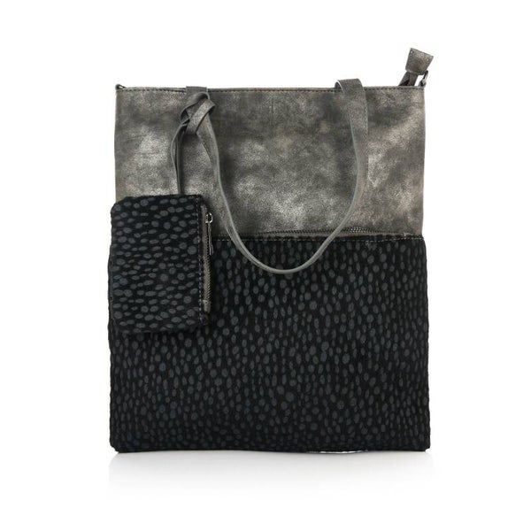 Shopper met dierenprint en rits