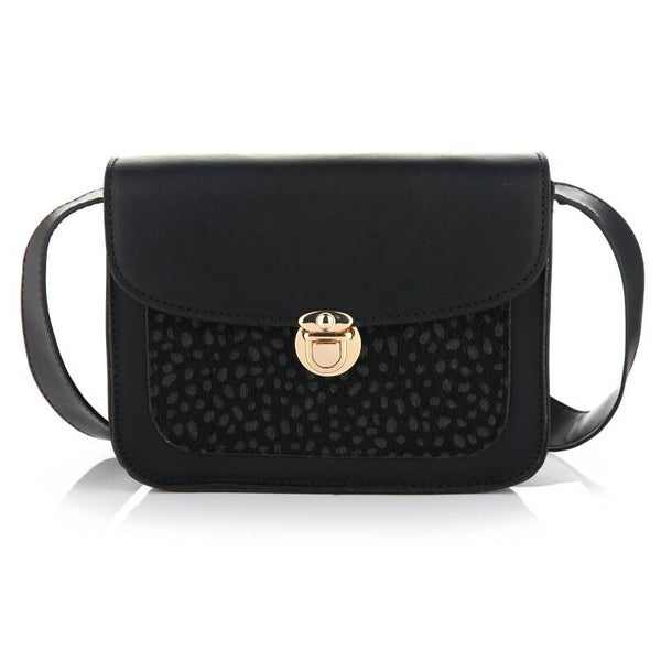 Schoudertas Lotte cheetah zwart