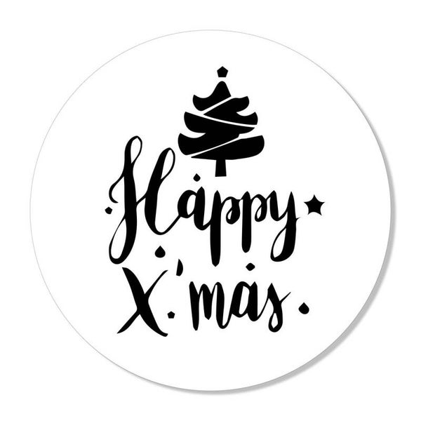 Muurcirkel Happy X-mas 20 cm