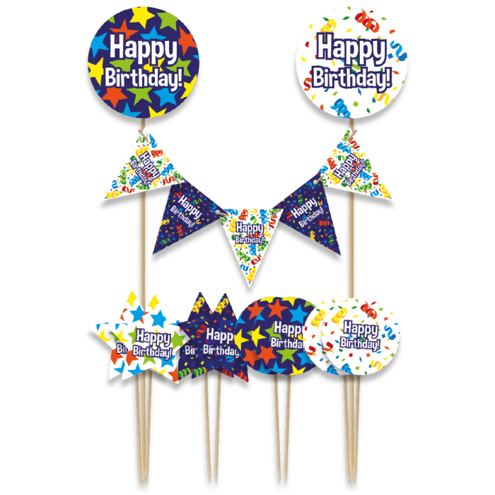 Taart Topper Set Happy Birthday