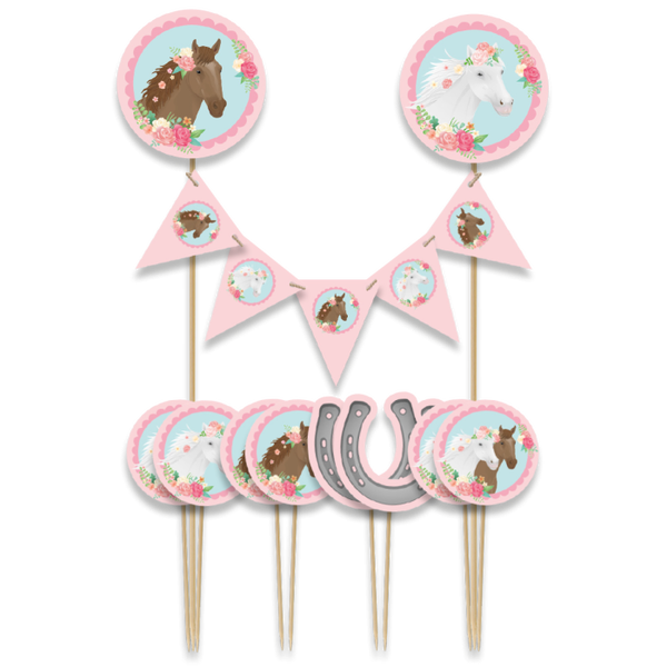 Taart Topper Set Paarden