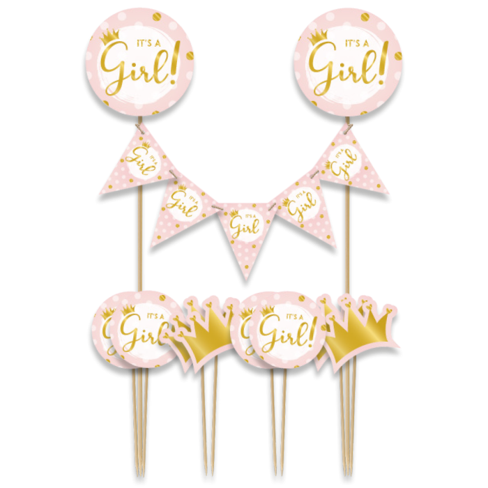 Taart Topper Set "it's a girl"