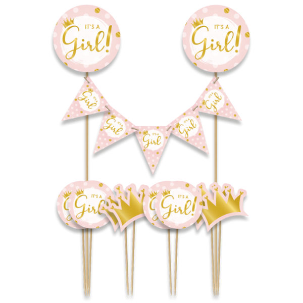 Taart Topper Set "it's a girl"