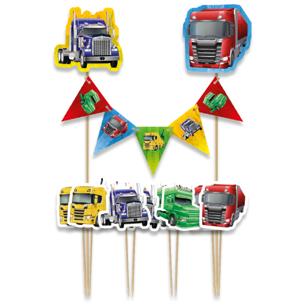 Taart Topper Set Vrachtwagens