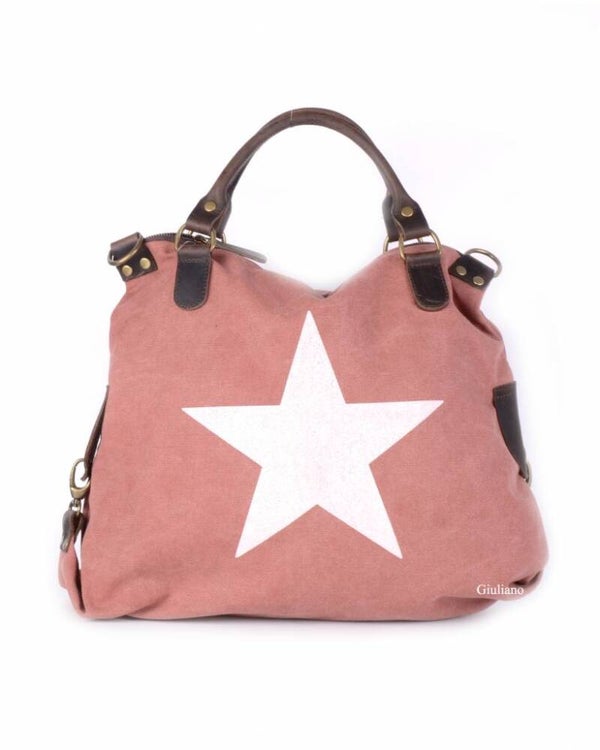 Canvas met lederen tas | Ster