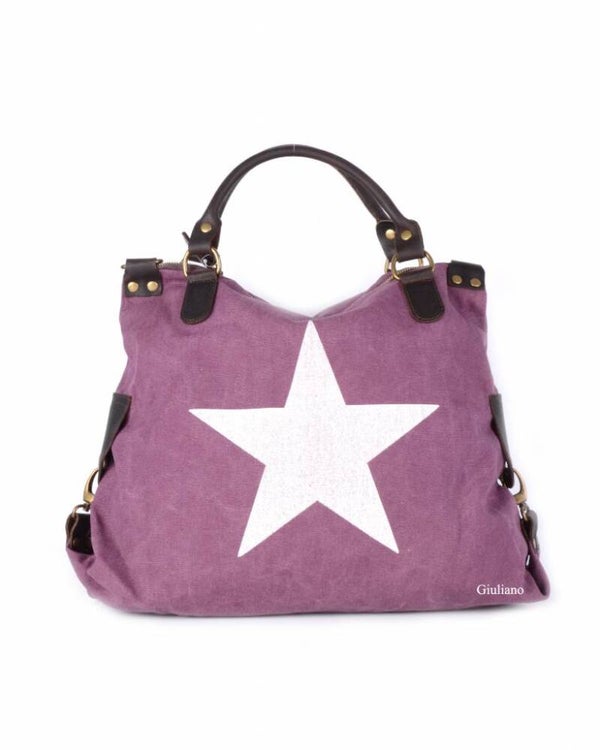 Canvas met lederen tas | Ster