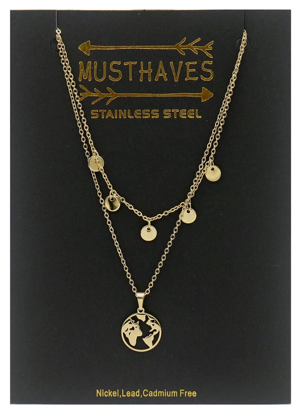 Ketting coins en wereldbol goud