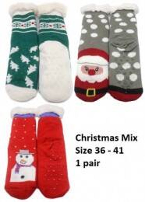 Lekkere extra dikke Huis sokken Antislip (36-41) Mixed design