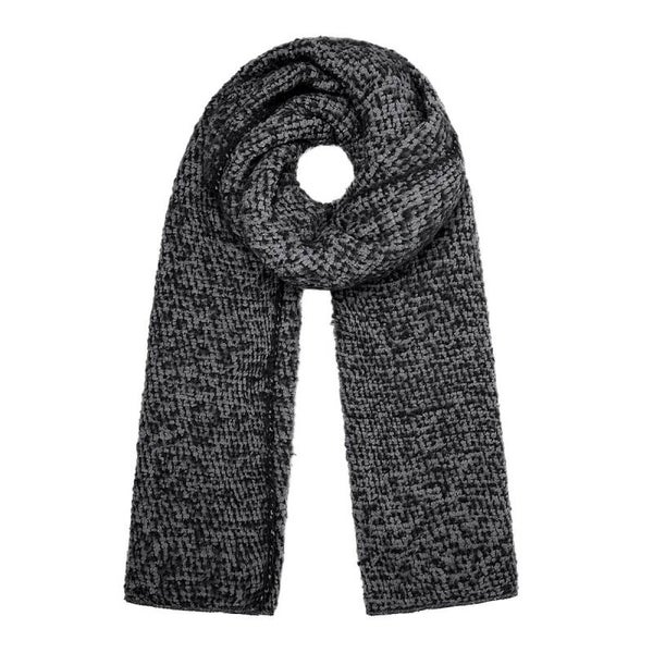 Sjaal met reliëf zwart/grijs